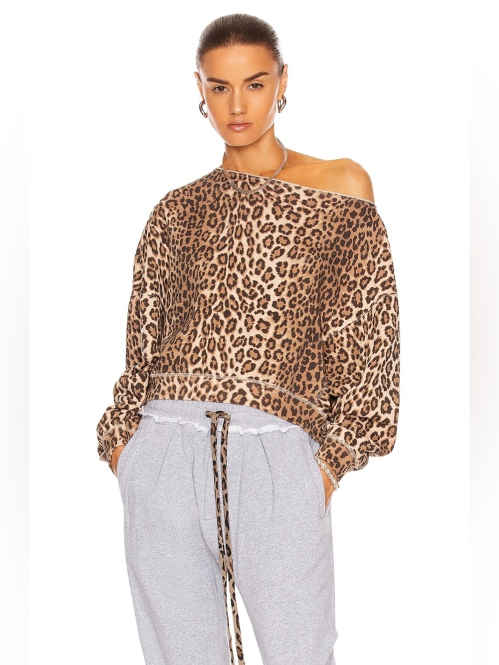 R13 Off Shoulder Patti Sweatshirt